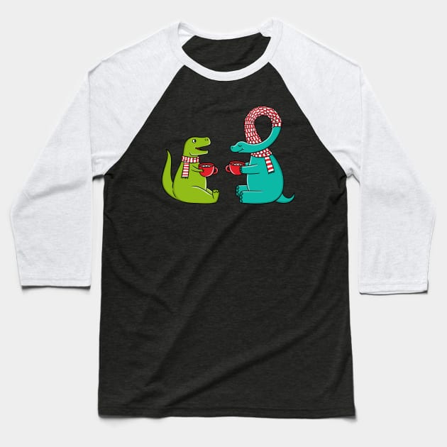 Cozy Dinosaurs Baseball T-Shirt by coffeeman